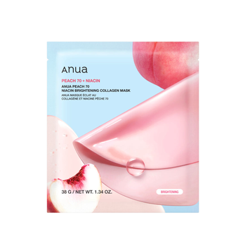 ANUA Peach 70 Niacin Brightening Collagen Mask Гідрогелева колагенова маска з персиком та ніацинамідом, 38 г 8809640737367 фото