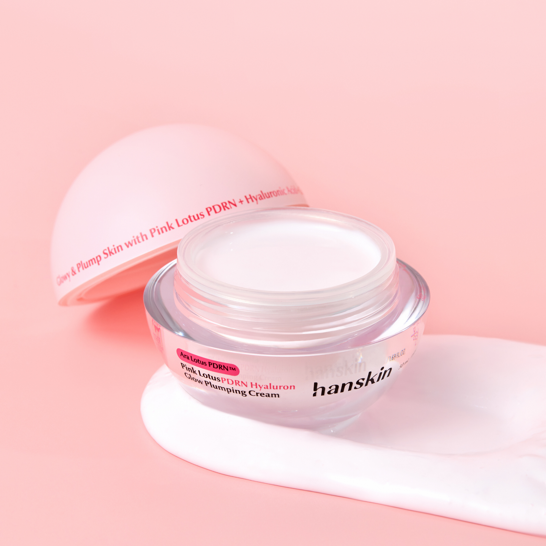 Hanskin Pink Lotus PDRN Hyaluron Glow Plumping Cream Увлажняющий крем для лица с PDRN и экстрактом розового лотоса, 50 мл 8800255752080 фото