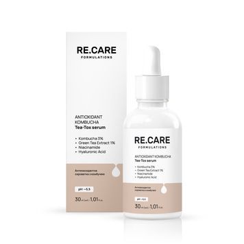 Антиоксидантная сыворотка с комбучей Antioxidant Kombucha Tea-Tox Serum RECARE 30 мл 4823109411593 фото