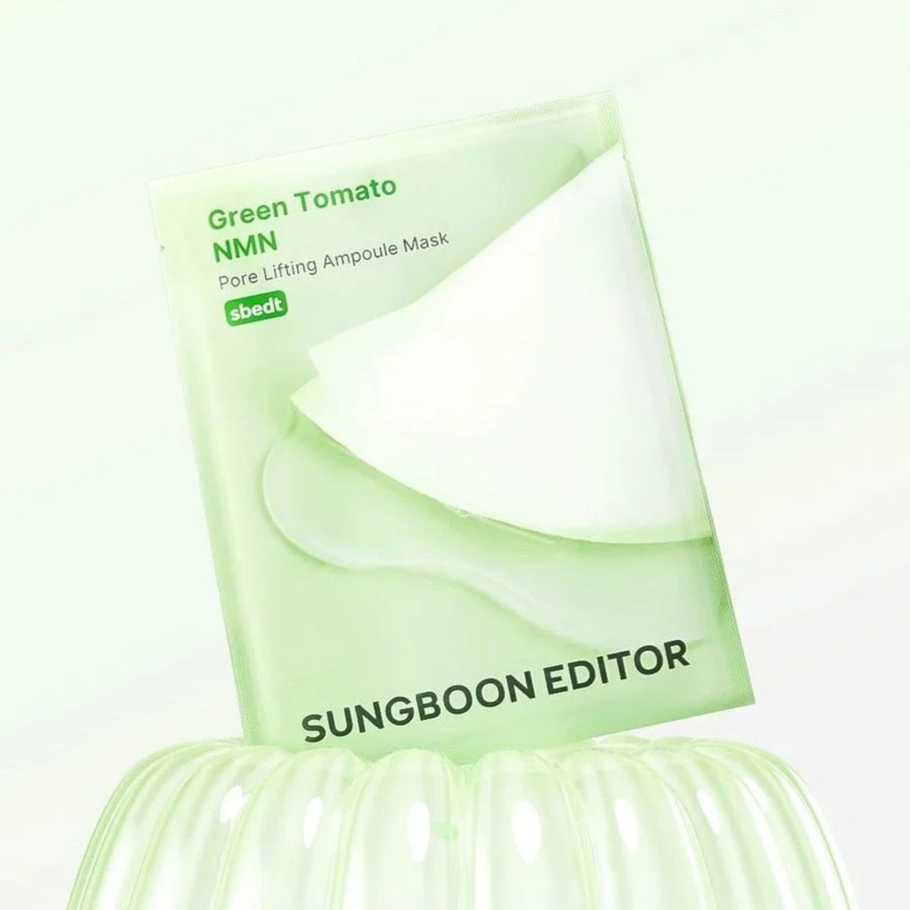 SUNGBOON EDITOR Green Tomato NMN Pore Minimizing Ampoule Mask Тканевая маска для лица с зеленым томатом и NMN, 1 шт./23 г, 1 шт./23 г. 8800344072617 фото