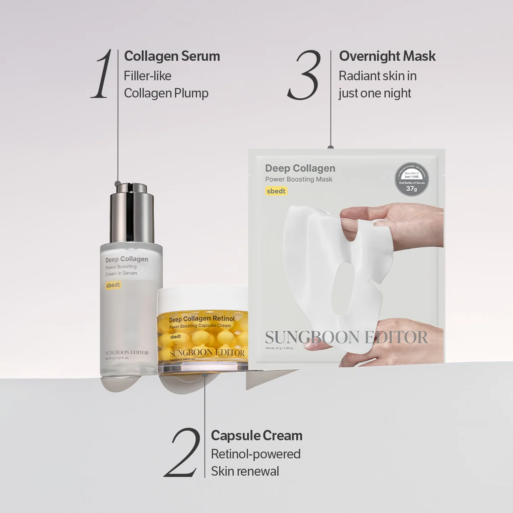 SUNGBOON EDITOR Двофазна ампула-крем з колагеном Deep Collagen Power Boosting Cream In Serum, 30 мл 8809684562840 фото