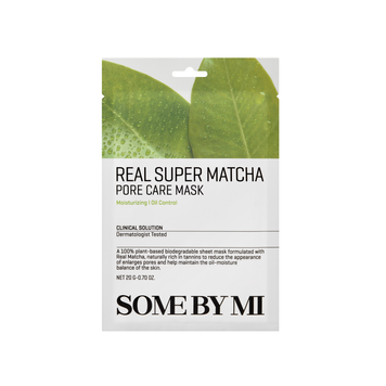 SOME BY MI Real Super Matcha Pore Care Mask Тканевая маска для очищения пор с матча, 20 г 8809647391524 фото